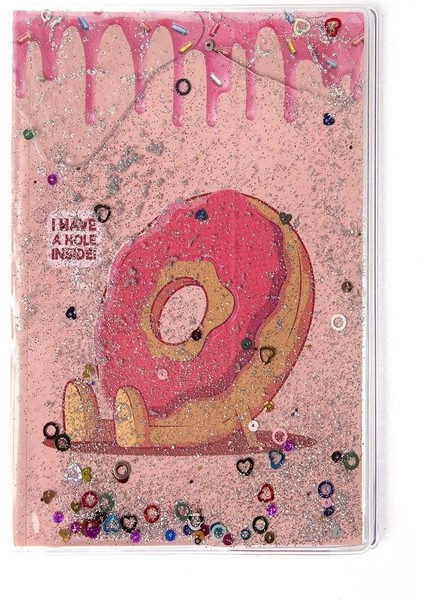 Simli ve Sulu Kapaklı Desenli A5 Defter