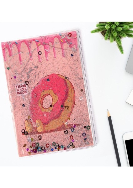 Simli ve Sulu Kapaklı Desenli A5 Defter