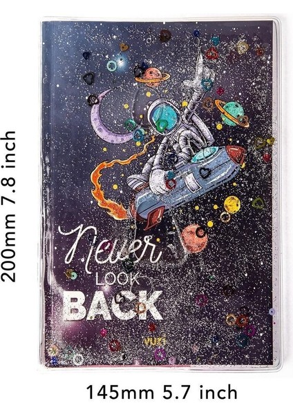 Simli ve Sulu Kapaklı Desenli A5 Defter