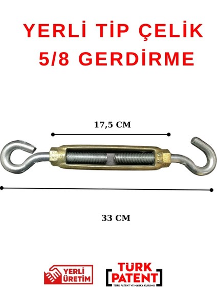 Çelik Halat Yerli Çelik 5/8 Gerdirme