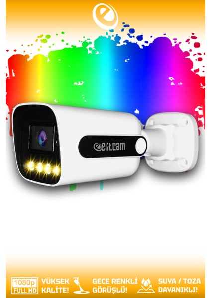 1 Zebra Kamera Bullet Dış Mekan Full HD Renkli Gece Görüşlü Warmled Kameralı AHD Güvenlik Kamerası