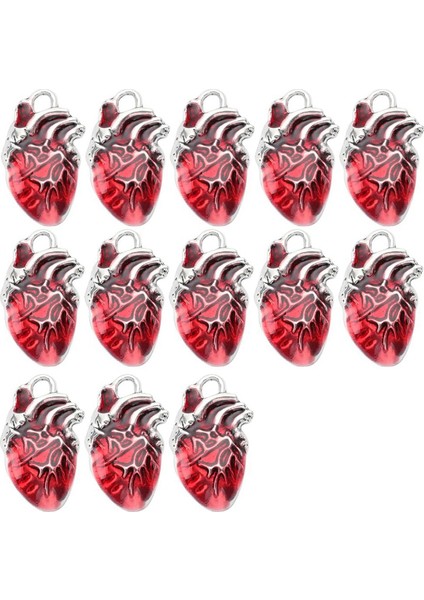 30 Adet Kalp Charms Anatomik Charms 3D Organ Kalpleri Cadılar Bayramı Charms (Yurt Dışından)