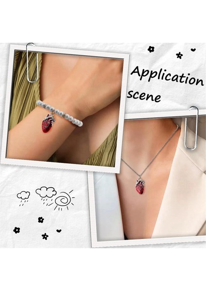 30 Adet Kalp Charms Anatomik Charms 3D Organ Kalpleri Cadılar Bayramı Charms (Yurt Dışından)