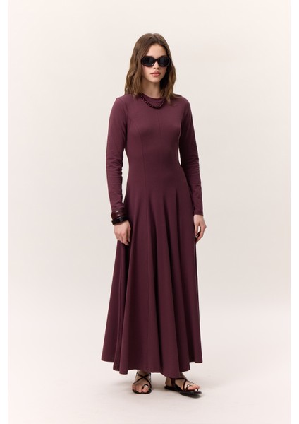 Kuplu Uzun Kollu Elbise Bordo indirimleri