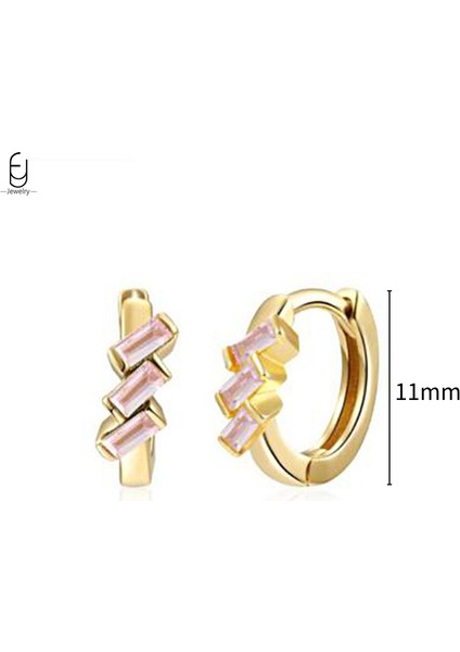 925 Ayar Gümüş Iğne Lüks Pembe Zirkon Altın Küpe Kadınlar Için Kalp Şeklinde Yıldız Kolye Küpe Parti Güzel Takı Hediyeler (Yurt Dışından)