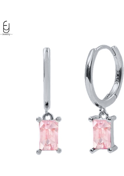 925 Ayar Gümüş Iğne Lüks Pembe Kolye Küpe Kadınlar Için Sevimli Kalp Şeklinde Gümüş Küpe Moda Takı Hediyeler (Yurt Dışından)