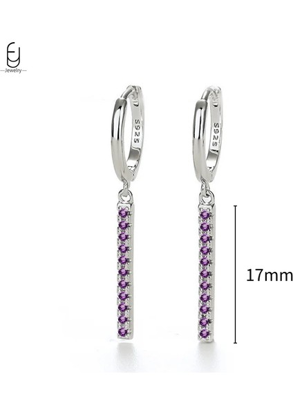 925 Ayar Gümüş Iğne Yüksek Kalite Mor Zirkon Altın Halka Küpeler Kadınlar Için Moda Kalp Şeklinde Küpe Parti Lüks Takı (Yurt Dışından)