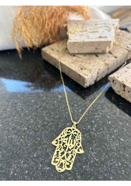 Fatima Hand Şans Madalyon Tasarım Gümüş Kolye modelleri