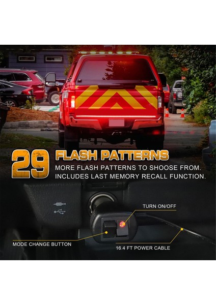 60 Inç Strobe Işık Şerit LED Arka Lambası Kırmızı (Yurt Dışından) fiyatları