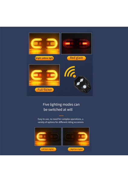 LED Bisiklet Uzaktan Kumandalı Sinyal Lambası (Yurt Dışından)