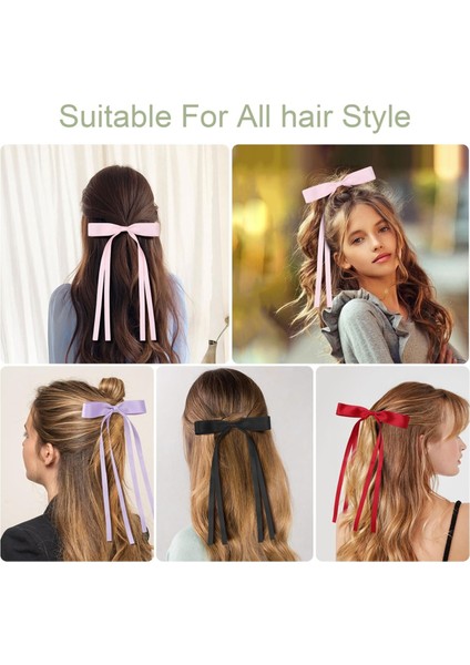 Kadınlar Için 12 Adet Saç Fiyonkları, Uzun Kuyruklu Saç Kurdelesi Saç Fiyonkları (Yurt Dışından) indirimleri