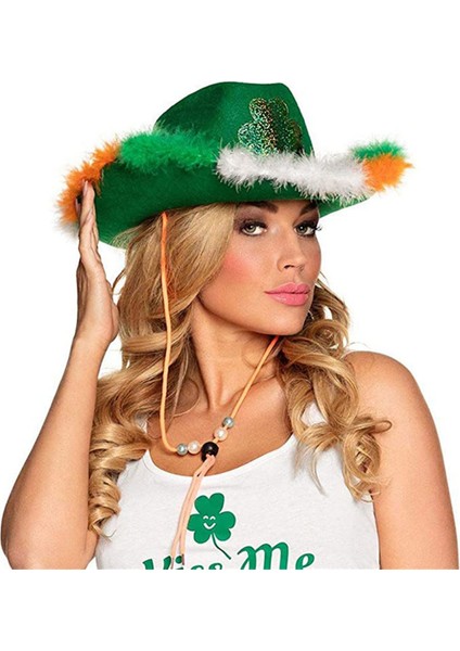 . 's Day Yeşil Yonca Batı Kovboy Şapkası Süslemesi (Yurt Dışından) fiyatları