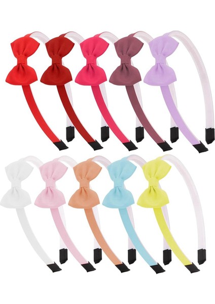 Renkli Kafa Bandı Için 10 Paket Fiyonklu Kafa Bandı Fiyonklu Saç Bantları (Yurt Dışından)