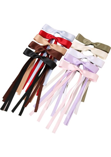 Kadınlar Için 10 Adet Saç Fiyonkları, Uzun Kuyruklu Fiyonklu Saç Tokaları (Yurt Dışından)