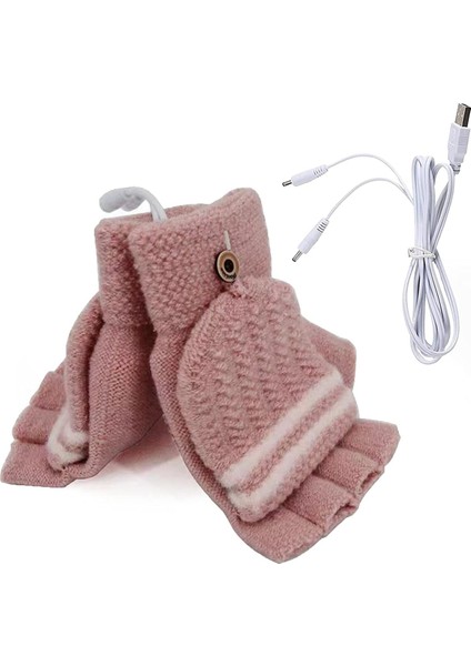 Erkekler ve Kadınlar Için USB Isıtmalı Eldivenler (Pembe) (Yurt Dışından)