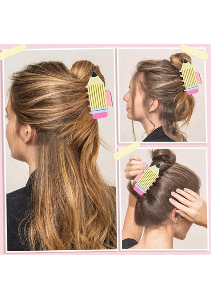 3 Adet Kalem Saç Pençesi Tokaları Komik Öğretmen Saç Tokaları Tokalar Geri (Yurt Dışından) modelleri