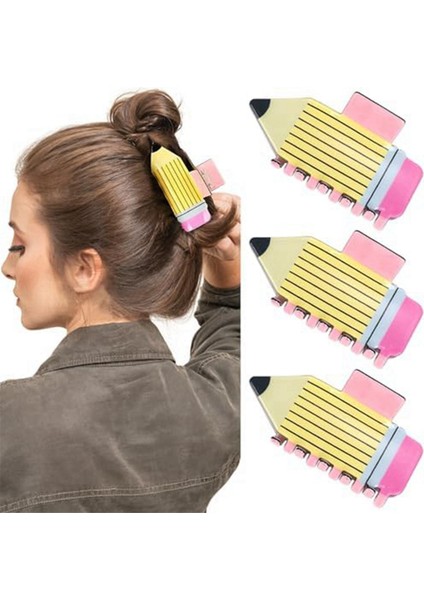 3 Adet Kalem Saç Pençesi Tokaları Komik Öğretmen Saç Tokaları Tokalar Geri (Yurt Dışından) indirimleri