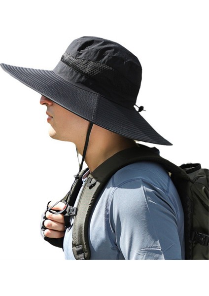 Güneş Fanlı Açık Hava Geniş Kenarlı Güneş Şapkası, Güneş Fanlı Şapka Siyah (Yurt Dışından) modelleri