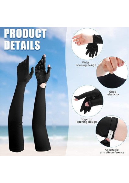 Kadın Uv Uzun Güneş Koruma Eldivenleri Kol Güneş Sürüş Eldivenleri,siyah (Yurt Dışından) fiyatları