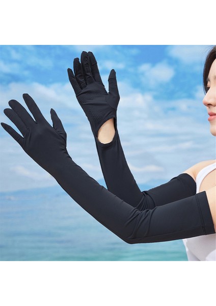 Kadın Uv Uzun Güneş Koruma Eldivenleri Kol Güneş Sürüş Eldivenleri,siyah (Yurt Dışından) indirimleri