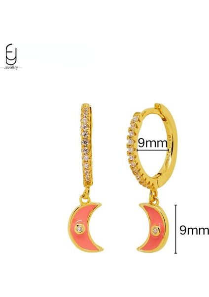 925 Ayar Gümüş Saplama Küpe Moda Halka Küpe Turuncu/sarı Kolye Altın Küpe Yüksek Takı Kadın Hediye (Yurt Dışından)