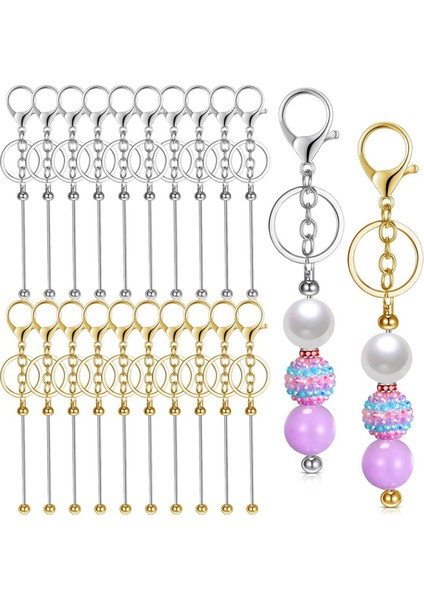 20 Adet Boncuklu Anahtarlık Çubukları Metal Boncuklu Boş Anahtarlıklar (Yurt Dışından) fiyatları