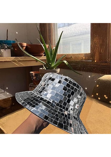 Disko Topu Kova Şapkası Payetli Kovboy Kova Aynalı Payetli Fedora Şapka (Yurt Dışından)