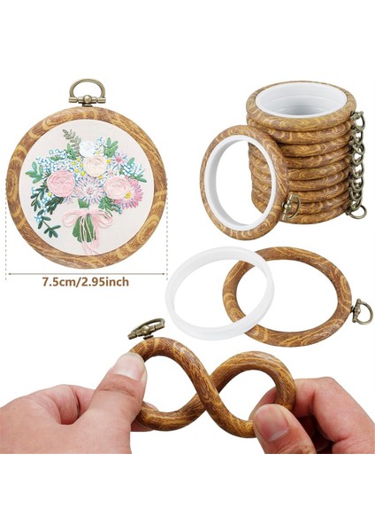 10 Adet Yuvarlak Nakış Kasnağı 3 Inç Kendin Yap Sanat El Sanatları Dikiş ve Asma Için (Yurt Dışından) fiyatları