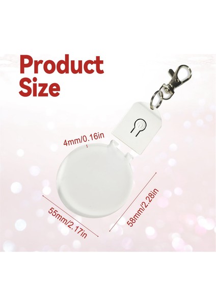 Fotoğraf Için Anahtarlıklı LED Aydınlatmalı Anahtarlık Boşlukları Yuvarlak (Yurt Dışından) fırsatları