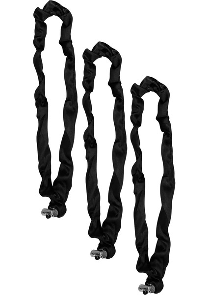 Scrunchies Ayarlanabilir Slip Siyah Saten Saç Bağları 3 Adet (Yurt Dışından)