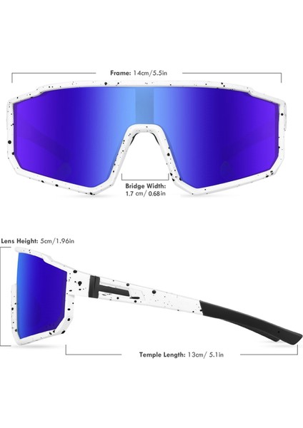 Polarize Renkli Binicilik Aynası Açık Hava Güneş Gözlüğü Beyaz + Siyah (Yurt Dışından) modelleri