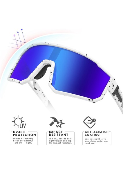 Polarize Renkli Binicilik Aynası Açık Hava Güneş Gözlüğü Beyaz + Siyah (Yurt Dışından) fırsatları