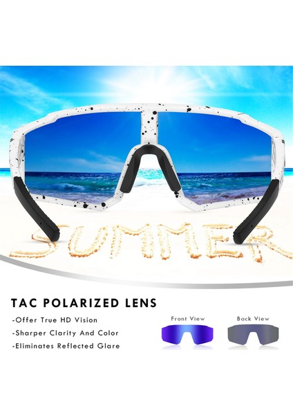 Polarize Renkli Binicilik Aynası Açık Hava Güneş Gözlüğü Beyaz + Siyah (Yurt Dışından) indirimleri