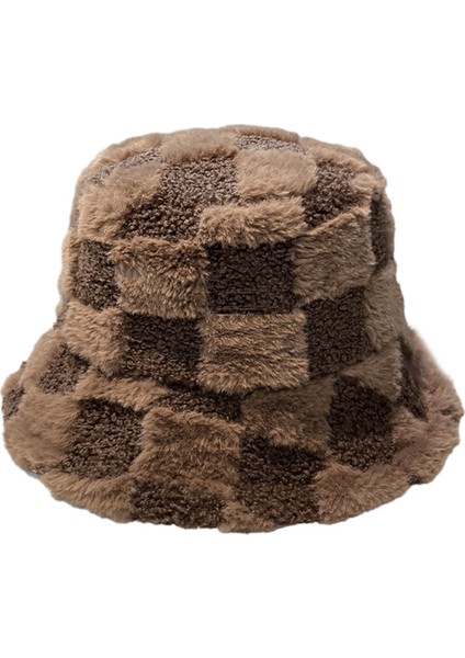 Peluş Ayarlanabilir Kova Tüylü Sıcak Balıkçı Şapkası Erkek Kadın-Kahverengi (Yurt Dışından)