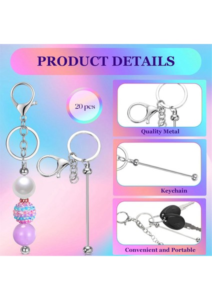 20 Adet Boncuklu Anahtarlık Çubukları Metal Boncuklu Boş Anahtarlıklar (Yurt Dışından) indirimleri