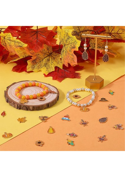 64 Adet Şükran Günü Emaye Charms Alaşımlı Sonbahar Charm Toplu (Yurt Dışından) fiyatları