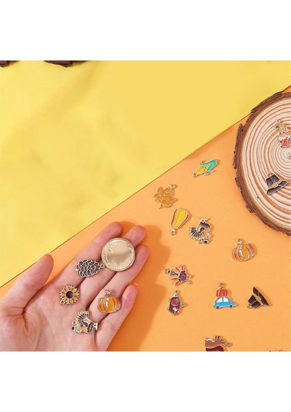 64 Adet Şükran Günü Emaye Charms Alaşımlı Sonbahar Charm Toplu (Yurt Dışından) fırsatları