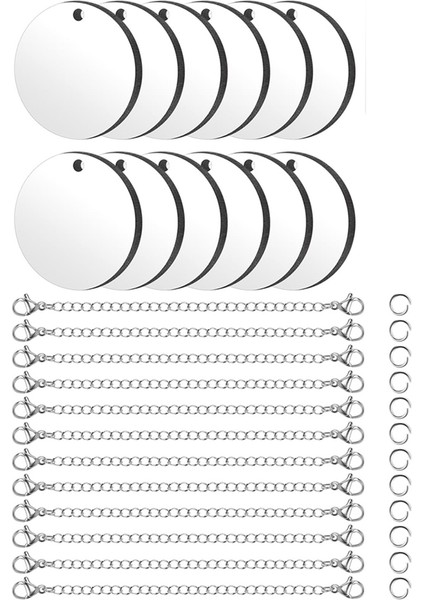 12 Set Süblimasyon Charm Isim Kimlik Charm Gümüş (Yurt Dışından)