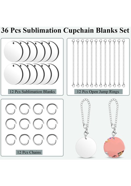 12 Set Süblimasyon Charm Isim Kimlik Charm Gümüş (Yurt Dışından) modelleri