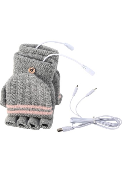 Erkekler ve Kadınlar Için USB Isıtmalı Eldivenler (Gri) (Yurt Dışından)