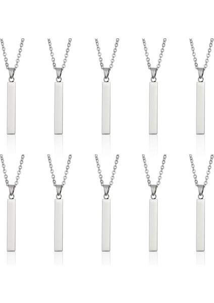 10 Adet Dikdörtgen Kolye Üzerine Yazı Yazılabilir Dikdörtgen Kolye (Yurt Dışından)