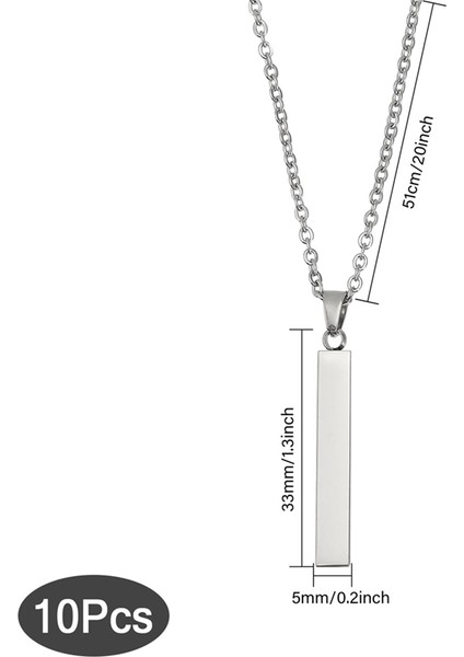 10 Adet Dikdörtgen Kolye Üzerine Yazı Yazılabilir Dikdörtgen Kolye (Yurt Dışından) fiyatları