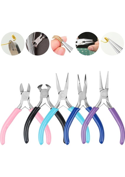 5 Paket Mücevher Yapımı Pensesi Mücevher Onarım El Sanatları Araçları (Yurt Dışından)
