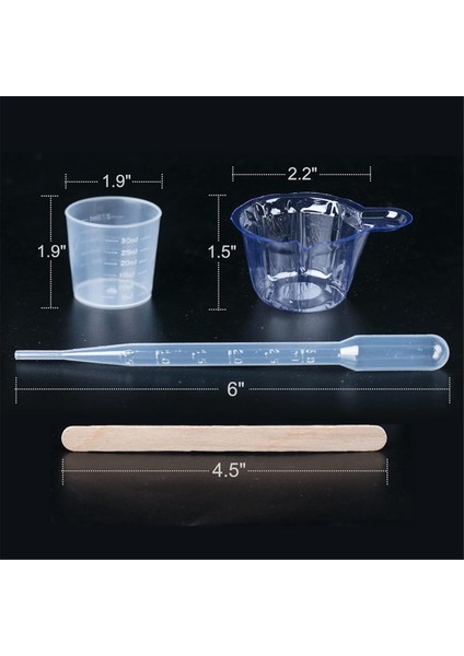Epoksi Karıştırma Kapları Seti 200 Adet Plastik 30 ml Tek Kullanımlık Ölçüm Kapları (Yurt Dışından)