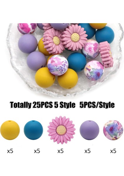 Papatya Silikon Boncuklar Şeftali Beyaz Papatya Çiçekleri Şekilli Gevşek Boncuk (Yurt Dışından) fiyatları