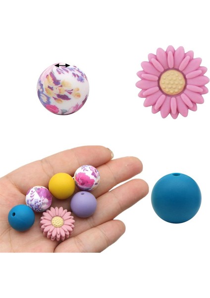 Papatya Silikon Boncuklar Şeftali Beyaz Papatya Çiçekleri Şekilli Gevşek Boncuk (Yurt Dışından) indirimleri