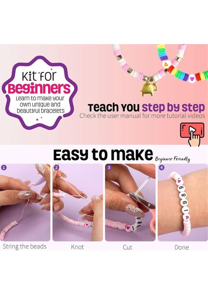 Yeni Başlayanlar Için Kil Boncuk Bileklik Yapımı Seti (Yurt Dışından) modelleri