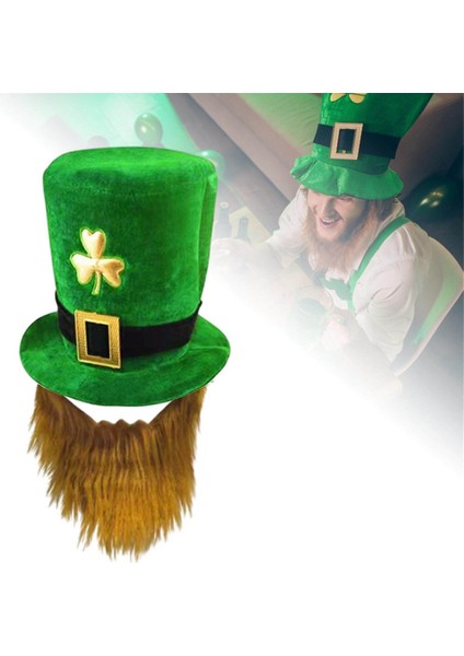 Erkek . Patrick Günü Yeşil Yonca Leprechaun Şapkası (Yurt Dışından)