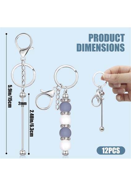 12 Adet Boncuklu Anahtarlık Barları Gül Altın (Yurt Dışından) fiyatları