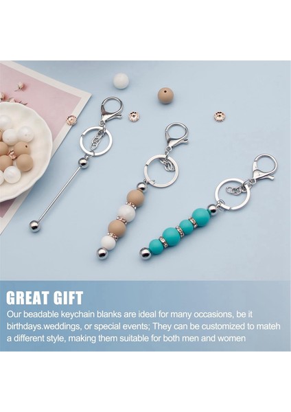 12 Adet Boncuklu Anahtarlık Barları Gül Altın (Yurt Dışından) modelleri